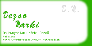 dezso marki business card