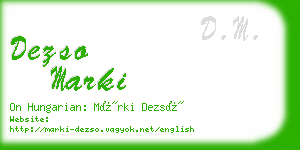 dezso marki business card